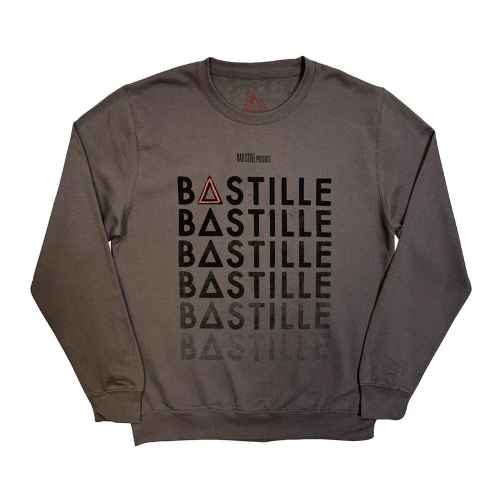Bastille Unisex Adult Repeat Logo Sweatshirt / Charcoal Grey